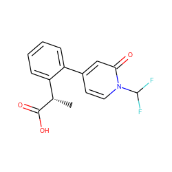 C[C@H](C(=O)O)c1ccccc1-c1ccn(C(F)F)c(=O)c1 ZINC000045366998