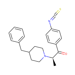 C[C@H](C(=O)c1ccc(N=C=S)cc1)N1CCC(Cc2ccccc2)CC1 ZINC000029046093