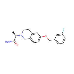 C[C@H](C(N)=O)N1CCc2cc(OCc3cccc(F)c3)ccc2C1 ZINC000028711483