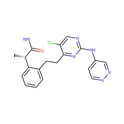 C[C@H](C(N)=O)c1ccccc1CCc1nc(Nc2ccnnc2)ncc1Cl ZINC000211023286