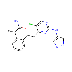 C[C@H](C(N)=O)c1ccccc1CCc1nc(Nc2cn[nH]c2)ncc1Cl ZINC000211113439