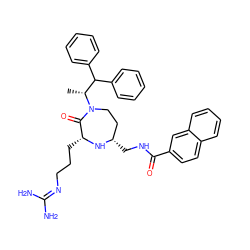 C[C@H](C(c1ccccc1)c1ccccc1)N1CC[C@H](CNC(=O)c2ccc3ccccc3c2)N[C@H](CCCN=C(N)N)C1=O ZINC000207822105