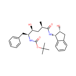 C[C@H](C[C@H](O)[C@H](Cc1ccccc1)NC(=O)OC(C)(C)C)C(=O)N[C@H]1c2ccccc2C[C@H]1O ZINC000013454872