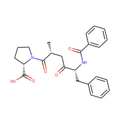 C[C@H](CC(=O)[C@@H](Cc1ccccc1)NC(=O)c1ccccc1)C(=O)N1CCC[C@H]1C(=O)O ZINC000026479452