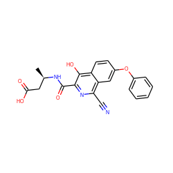 C[C@H](CC(=O)O)NC(=O)c1nc(C#N)c2cc(Oc3ccccc3)ccc2c1O ZINC000146703822