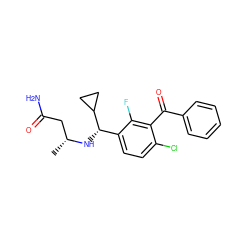 C[C@H](CC(N)=O)N[C@@H](c1ccc(Cl)c(C(=O)c2ccccc2)c1F)C1CC1 ZINC001772639443