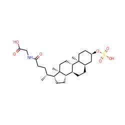 C[C@H](CCC(=O)NCC(=O)O)[C@H]1CC[C@H]2[C@@H]3CC[C@@H]4C[C@H](OS(=O)(=O)O)CC[C@]4(C)[C@H]3CC[C@@]21C ZINC000004099067