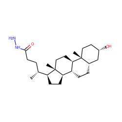 C[C@H](CCC(=O)NN)[C@@H]1CC[C@@H]2[C@H]3CC[C@H]4C[C@@H](O)CC[C@@]4(C)[C@@H]3CC[C@@]12C ZINC000006201907