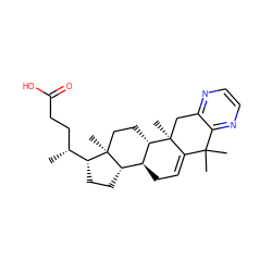 C[C@H](CCC(=O)O)[C@H]1CC[C@H]2[C@@H]3CC=C4C(C)(C)c5nccnc5C[C@]4(C)[C@H]3CC[C@@]21C ZINC000095560692