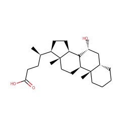 C[C@H](CCC(=O)O)[C@H]1CC[C@H]2[C@H]3[C@H](CC[C@@]21C)[C@@]1(C)CCCC[C@H]1C[C@H]3O ZINC000006491648