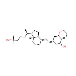 C[C@H](CCCC(C)(C)O)[C@@H]1CC[C@H]2/C(=C/C=C3/C[C@@H](O)C4=CCCO[C@@H]4C3)CCC[C@]12C ZINC000028865757