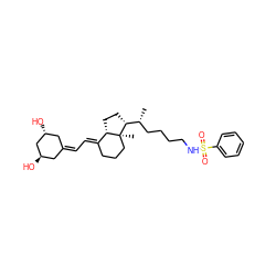 C[C@H](CCCCNS(=O)(=O)c1ccccc1)[C@H]1CC[C@H]2/C(=C/C=C3C[C@@H](O)C[C@H](O)C3)CCC[C@@]21C ZINC000049808203
