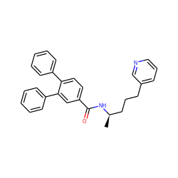 C[C@H](CCCc1cccnc1)NC(=O)c1ccc(-c2ccccc2)c(-c2ccccc2)c1 ZINC000029484002