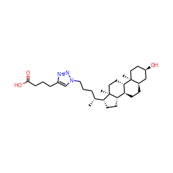 C[C@H](CCCn1cc(CCCC(=O)O)nn1)[C@H]1CC[C@H]2[C@@H]3CC[C@@H]4C[C@H](O)CC[C@]4(C)[C@H]3CC[C@@]21C ZINC000135629879