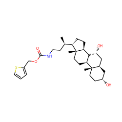 C[C@H](CCNC(=O)OCc1cccs1)[C@@H]1CC[C@H]2[C@H]3[C@H](CC[C@]12C)[C@@]1(C)CC[C@@H](O)C[C@@H]1C[C@H]3O ZINC000058513297