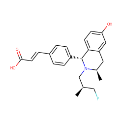 C[C@H](CF)CN1[C@H](C)Cc2cc(O)ccc2[C@H]1c1ccc(/C=C/C(=O)O)cc1 ZINC000653739070