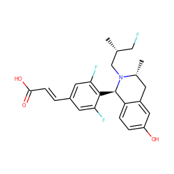 C[C@H](CF)CN1[C@H](c2c(F)cc(/C=C/C(=O)O)cc2F)c2ccc(O)cc2C[C@H]1C ZINC000653739114