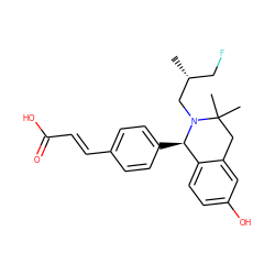 C[C@H](CF)CN1[C@H](c2ccc(/C=C/C(=O)O)cc2)c2ccc(O)cc2CC1(C)C ZINC000653730443