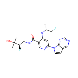 C[C@H](CF)Nc1cc(-n2ccc3cncnc32)ncc1C(=O)NC[C@@H](F)C(C)(C)O ZINC001772584783