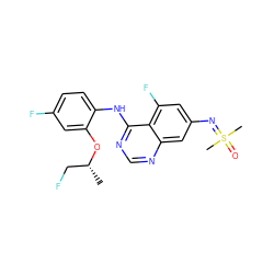 C[C@H](CF)Oc1cc(F)ccc1Nc1ncnc2cc(N=S(C)(C)=O)cc(F)c12 ZINC001772620514