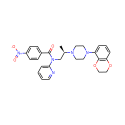 C[C@H](CN(C(=O)c1ccc([N+](=O)[O-])cc1)c1ccccn1)N1CCN(c2cccc3c2OCCO3)CC1 ZINC000013643813