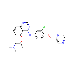 C[C@H](CN(C)C)Oc1cccc2ncnc(Nc3ccc(OCc4cnccn4)c(Cl)c3)c12 ZINC000006717583