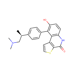 C[C@H](CN(C)C)c1ccc(-c2c(O)ccc3[nH]c(=O)c4sccc4c23)cc1 ZINC000149521581