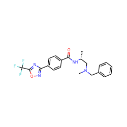 C[C@H](CN(C)Cc1ccccc1)NC(=O)c1ccc(-c2noc(C(F)(F)F)n2)cc1 ZINC000142988135