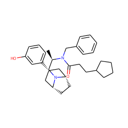 C[C@H](CN1[C@H]2CC[C@@H]1C[C@H](c1cccc(O)c1)C2)N(Cc1ccccc1)C(=O)CCC1CCCC1 ZINC000167070007