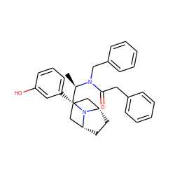 C[C@H](CN1[C@H]2CC[C@@H]1C[C@H](c1cccc(O)c1)C2)N(Cc1ccccc1)C(=O)Cc1ccccc1 ZINC000117297921