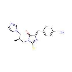 C[C@H](CN1C(=O)/C(=C/c2ccc(C#N)cc2)N=C1S)Cn1ccnc1 ZINC000000988126