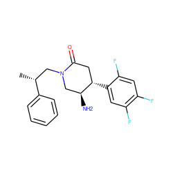 C[C@H](CN1C[C@H](N)[C@@H](c2cc(F)c(F)cc2F)CC1=O)c1ccccc1 ZINC000014958788