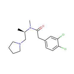 C[C@H](CN1CCCC1)N(C)C(=O)Cc1ccc(Cl)c(Cl)c1 ZINC000013860889