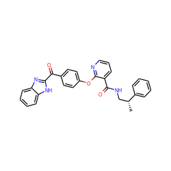 C[C@H](CNC(=O)c1cccnc1Oc1ccc(C(=O)c2nc3ccccc3[nH]2)cc1)c1ccccc1 ZINC000139466053