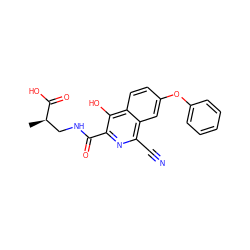 C[C@H](CNC(=O)c1nc(C#N)c2cc(Oc3ccccc3)ccc2c1O)C(=O)O ZINC000146730403