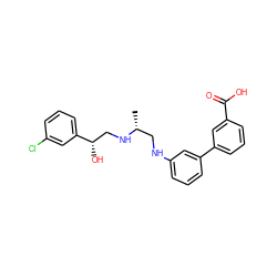 C[C@H](CNc1cccc(-c2cccc(C(=O)O)c2)c1)NC[C@H](O)c1cccc(Cl)c1 ZINC000013686459