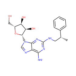 C[C@H](CNc1nc(N)c2ncn([C@@H]3O[C@H](CO)[C@@H](O)[C@H]3O)c2n1)c1ccccc1 ZINC000013823864