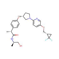 C[C@H](CO)NC(=O)[C@H](C)c1ccc(O[C@@H]2CCN(c3ccc(OC[C@@H]4CC4(F)F)cn3)C2)cc1 ZINC001772617308