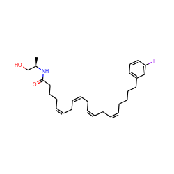 C[C@H](CO)NC(=O)CCC/C=C\C/C=C\C/C=C\C/C=C\CCCCc1cccc(I)c1 ZINC000044361551