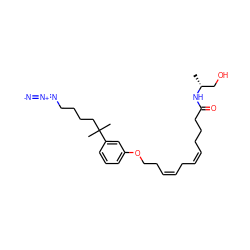 C[C@H](CO)NC(=O)CCC/C=C\C/C=C\CCOc1cccc(C(C)(C)CCCCN=[N+]=[N-])c1 ZINC000028875833