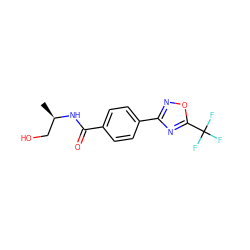 C[C@H](CO)NC(=O)c1ccc(-c2noc(C(F)(F)F)n2)cc1 ZINC000142958406