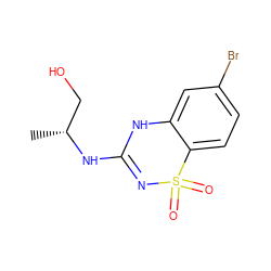 C[C@H](CO)NC1=NS(=O)(=O)c2ccc(Br)cc2N1 ZINC000073197427