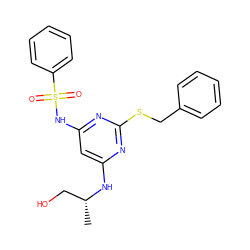 C[C@H](CO)Nc1cc(NS(=O)(=O)c2ccccc2)nc(SCc2ccccc2)n1 ZINC000003819838