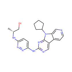 C[C@H](CO)Nc1ccc(Nc2ncc3c4ccncc4n(C4CCCC4)c3n2)nn1 ZINC000169706742