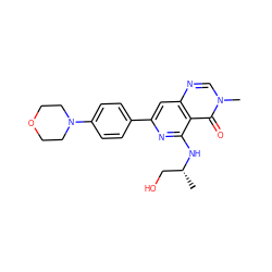 C[C@H](CO)Nc1nc(-c2ccc(N3CCOCC3)cc2)cc2ncn(C)c(=O)c12 ZINC000115625502