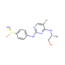 C[C@H](CO)Nc1nc(Nc2ccc([S@+](N)[O-])cc2)ncc1Br ZINC000474609831