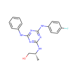 C[C@H](CO)Nc1nc(Nc2ccccc2)nc(Nc2ccc(F)cc2)n1 ZINC001772590389