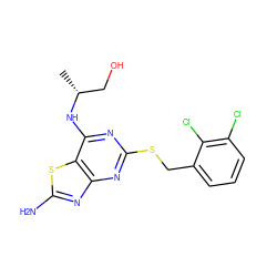 C[C@H](CO)Nc1nc(SCc2cccc(Cl)c2Cl)nc2nc(N)sc12 ZINC000028820832