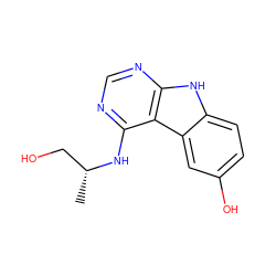 C[C@H](CO)Nc1ncnc2[nH]c3ccc(O)cc3c12 ZINC000221379014