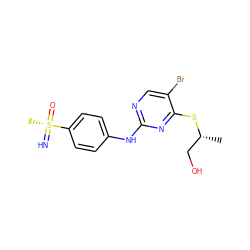 C[C@H](CO)Sc1nc(Nc2ccc([S@@](C)(=N)=O)cc2)ncc1Br ZINC000096170632